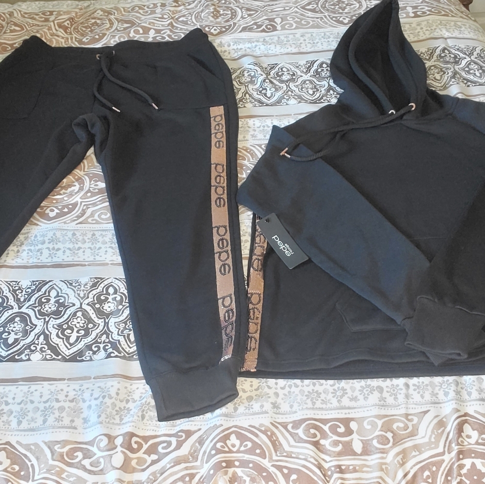 Bebe Black Hoodie & with Rose Gold Logo